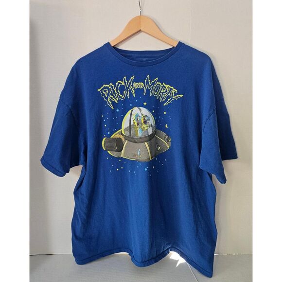 Rick and Morty UFO T-Shirt – Size 3XL – Royal Blue - Picture 1 of 4